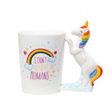 Caneca 3D Unicórnio I Don't Believe in Humans 380ml